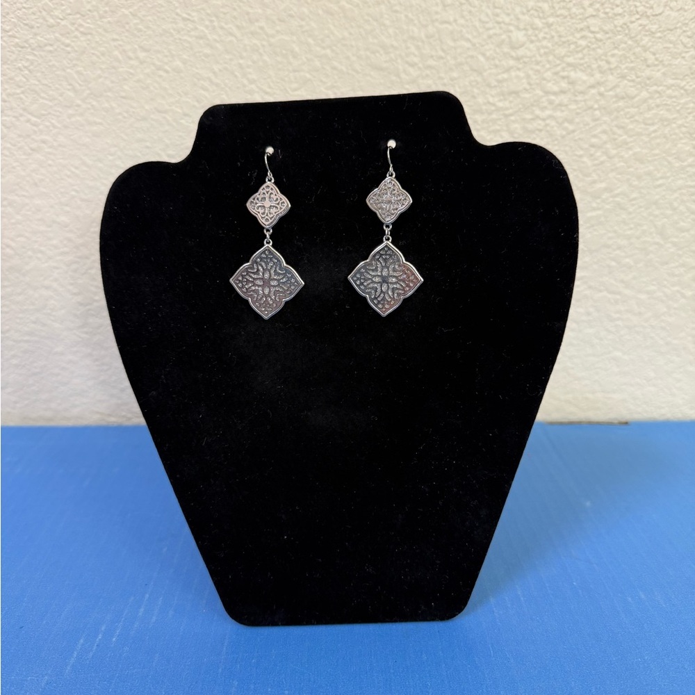 Silver Double Drop Earrings